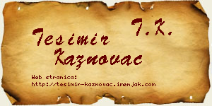 Tešimir Kaznovac vizit kartica